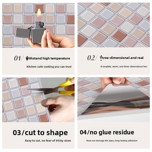 Custom Self-Adhesive Wallpaper, 3D Crystal Resin Wall Decals <strong>for</strong> Kitchen and <strong>Rented</strong> Apartments DIY Waterproof Wall Stickers - Product Image 5