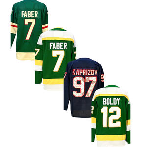 2025 nuova maglia da Hockey su ghiaccio cucita ALL Style Minnesota 97 Kirill Kaprizov 29 Marc-Andre Fleury 7 Brock Faber - Product Image 3