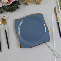 Service de Vaisselle Blanc et Or 350 Pièces pour 50 Invités, Assiettes en Plastique Vertes, 50 Couverts, Tasses, Serviettes en Papier pour Fête Mariage