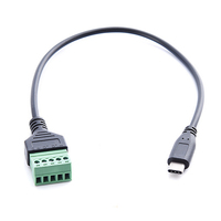 3A kabel adaptor steker Terminal Perisai jaket PVC konektor sekrup baut wanita 5 Pin laki-laki Tipe C pengisian cepat