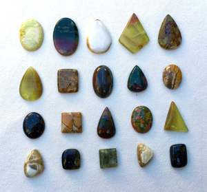 Cabujones de jaspe multicolor para la elaboración de joyas, cabujones sueltos, bonita colección de 19 piezas, cuentas de piedras preciosas lisas de múltiples formas - Product Image 1