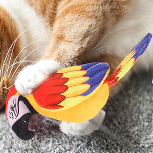 B962 Interactieve Zingende Vogel Katten Speelgoed Pluche Huisdier Spellen Geluid Papegaai Simulatie Spelen Training Oefening Jagen Mentale Vogel Speelgoed - Product Image 4