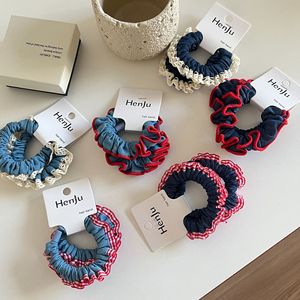 Diademas coreanas elegantes con flores, conjunto de diademas plisadas suaves tejidas, lazos elásticos ajustables para el cabello - Product Image 1