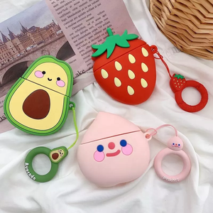 Funda de Silicona con Forma de Aguacate para Airpods 1/2, Protector de Auriculares Inalámbricos con Gancho - Product Image 2