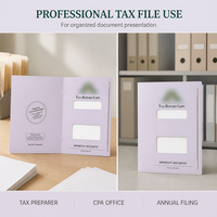 Carpeta Personalizada A4 9x12 con Grapas Laterales para Copias de Impuestos de Rentas, con Ventanas para Documentos y Dos Bolsillos para Preparadores de Impuestos Profesionales