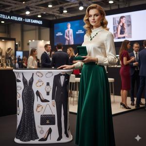 הוק פופ אפ הוק מופע אופנה מתקפל נייד ותכשיטים תצוגת אופנה קידום הקבלה שולחן עם הדפסה - Product Image 1