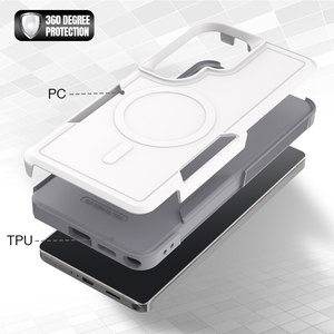 Capa de Telefone Móvel Branca à Prova de Choque Matte para Samsung S26 Ultra Capa Magnética Híbrida TPU PC 2 em 1 - Product Image 4
