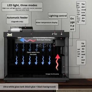 Filtro per Acquario Intelligente <span class=keywords><strong>Sen</strong></span> <span class=keywords><strong>Sen</strong></span>, Vetro Ultra Bianco, Piccolo Acquario Domestico Integrato da Scrivania, Multicolore Variabile, Senza Riscaldamento - Product Image 4