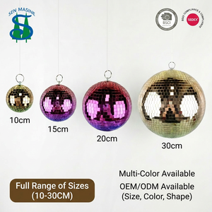 Espejo reflectante colgante de 2 cm a 100 cm, tamaño personalizado, <span class=keywords><strong>bola</strong></span> de discoteca para fiestas, discotecas, festivales, decoración navideña, fábrica OEM - Product Image 2