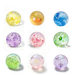 Balles TPR multicolores faites à la main, jouets anti-stress créatifs uniques, jouets à presser à rebond lent, sensation de clarté glacée, jouets sensoriels de décompression - Product Image 1