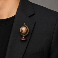 Spille Personalizzate in Smalto Duro, Distintivo da Bavero a Forma di Globo Antico, Spilla Vintage con Mappa del Mondo per Regalo da Viaggiatore - Produttore
