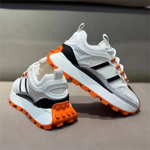 Scarpe sportive Casual traspiranti in Mesh Sole pesanti bianche alla moda - Product Image 6