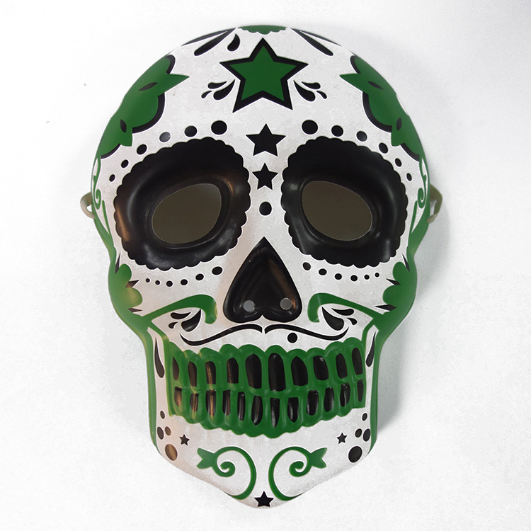 Mascarilla de plástico personalizada para Halloween, máscara de PVC con forma de calavera escalofriante, cara completa, para fiesta