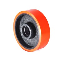 Roue pivotante industrielle à double roulement à billes en polyuréthane massif avec noyau en fer, 100x32mm, charge 180KG, produits d'usine source