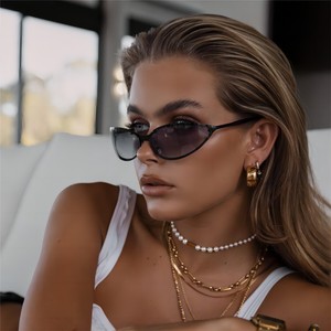 <b>Cuff</b> <b>Earrings</b> Geometric C Shape 18K Gold Stainless Steel Fashion Jewelry - Product Image 3