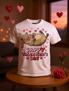 T-shirt casual da donna con stampa Koala di Cappy per San Valentino, girocollo, primavera estate, 100% cotone jersey, manica corta - Product Image 2