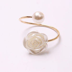 Portatovaglioli di perle di fiori di rosa fibbie per banchetti di nozze festa di casa cucina Festival tavola da pranzo decorazione - Product Image 4