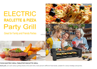 Grill électrique antiadhésif 2-en-1 pour intérieur, raclette à fromage avec contrôle de température réglable pour grillades en intérieur