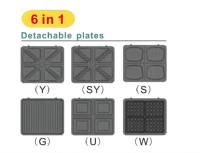 Machine à sandwichs et gaufres multifonctionnelle 4 en 1, plaques amovibles antiadhésives, voyants de puissance et d'indication de prontesse rapide