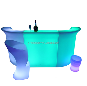Barra de <span class=keywords><strong>Bar</strong></span> Portátil Ovalada con Iluminación LED, Estilo Industrial, Mueble Móvil para Centro Comercial, Hotel, Club Nocturno, Eventos, Hecho de Plástico - Product Image 3