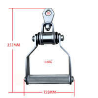 Accessoire de câble pour équipement de gym : Poignée simple en D pour lat pulldown, machine à ramer, et presse triceps avec crochet pivotant