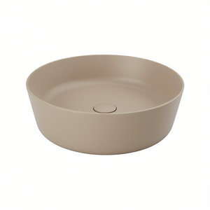 Lavabo Redondo para Encimera de 48 cm, Acabado Mate Color Cappuccino, Lavabo para Baño - Product Image 3