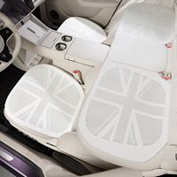 Coussin de siège de voiture en soie glacée fine pour l'été, style Union Jack, sensation premium, assurant une excellente ventilation et respirabilité