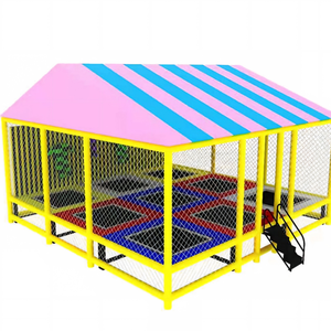 Parc de trampolines pour enfants, ensemble de jeux intérieur/extérieur, lit de saut avec toboggan, filet de sécurité, équipement de terrain de jeu - Product Image 5