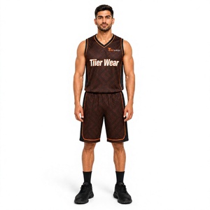 Uniforme de Baloncesto Unisex para Equipos Escolares, Sublimación, Fácil Cuidado, Tela Deportiva Transpirable, Sin Mangas - Product Image 1