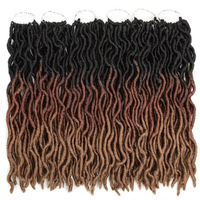 Extensions de cheveux au crochet Goddess Faux Locs, 6 paquets, Locs Gypsy doux, Dreadlocks synthétiques ondulées, 3 tons, bouclées, résistantes à la chaleur et ignifuges