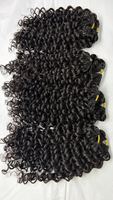 Extensions de cheveux humains vierges brésiliens bouclés pré-bouclés pour tresses au crochet, lots de mèches à nœuds sans nœuds Miracle Knots, double tissage micro-attaché à la machine