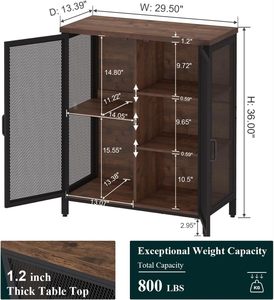 Factory Direct Industrial Sideboard Buffet <b>Cabinet</b> for Coffee Bar, Farmhouse Small Storage Bulk Wholesale - Product Image 4