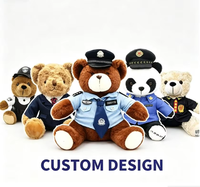 Ours en peluche personnalisé de la police, mascotte uniformée, animal en peluche, cadeau promotionnel OEM pour événements de marque