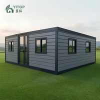 Maisons conteneurs préfabriquées extensibles, murs intérieurs anti-humidité, maison pliable sans construction au sol, maison mobile pliable OEM