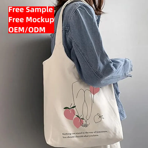 Sac fourre-tout en toile de mode de couleur beige écologique vierge