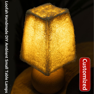 Handmade DIY Loofah Table Lamp for Home Creative Retro <b>Night</b> <b>Light</b> <b>Plug</b>-in Minimalist for Bedroom Bedside Study Ambient Lighting - Product Image 6