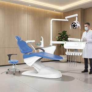 Fauteuil dentaire électrique à accoudoir unique, ensemble complet avec lampe d'opération LED, en cuir PU, pour clinique - Product Image 1