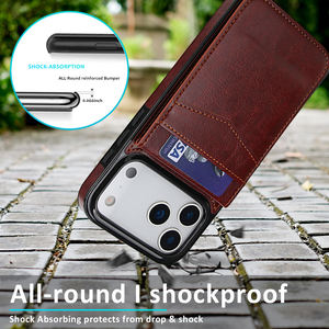 Étui portefeuille en cuir PU de conception professionnelle avec fentes pour cartes et support rabattable pour <span class=keywords><strong>iPhone</strong></span> 17 Air 16 15 14 13 12 11 Pro Max - Product Image 4