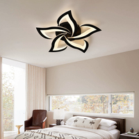Lustre de plafond LED moderne en acrylique noir pour la maison, design rond intelligent, décoration de pièce, luminaires intérieurs