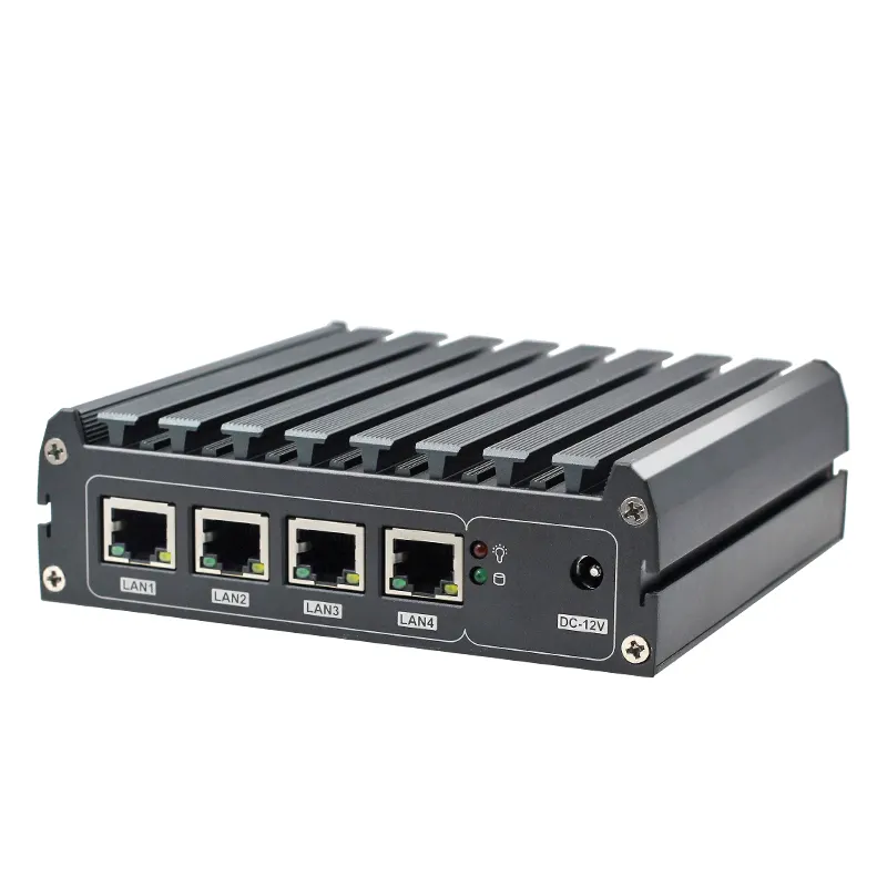 Zunsia Industrial Fanless Mini Nano Computer 8th Gemini Lake-R Firewall Pfsense 4 Ethernet Ports J4125 Thin Client Mini PC 4LAN