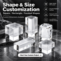 Vente en gros cube de cristal K9 ornement de cadeau souvenir de cristal vierge embryon blanc d'approvisionnement de base