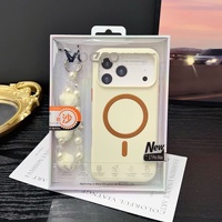 Étui magnétique gaufré style Ins haut de gamme pour iPhone 17 Pro Max, 16, 15, 14 avec sac à main perlé et coffret cadeau 15