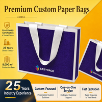 Sacs en papier personnalisés avec logo, impression marbrée, poignées en ruban et emballage personnalisé pour la vente au détail