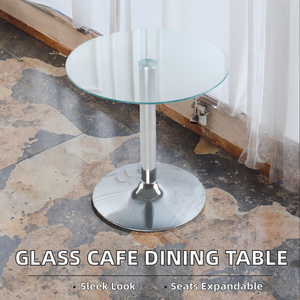 Modern <b>Glass</b> Extendable <b>Dining</b> <b>Table</b> Set with 4 Chairs <b>for</b> Hotel Restaurant Furniture Wholesale - Product Image 2