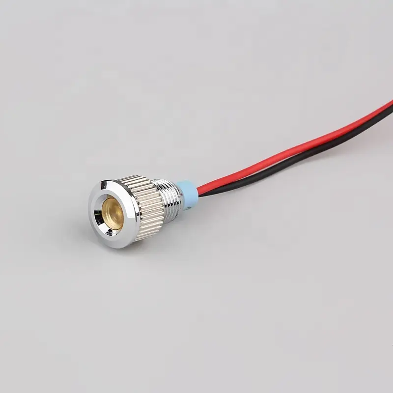 CMP impermeável IP67 8mm amarelo azul branco verde vermelho laranja luz indicadora LED com cabo