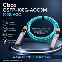 كابل بصري نشط سيسكو QSFP28 100G AOC3M بطول 3 أمتار عالي السرعة للاتصالات القصيرة بين مراكز البيانات لتطبيق TORE عالي الكثافة