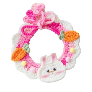 Collier pour chat tricoté à la main, collier décoratif en laine, joli bavoir tricoté pour chien, bavoir anti-bave, lapin - Product Image 5