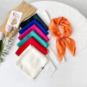 Pañuelo cuadrado pequeño de satén de color liso para mujer, pañuelo de cuello de moda, cinta para el pelo, lazo para bolso, pañuelo de satén colorido para uso diario - Product Image 1