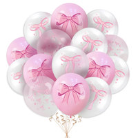 Ballon en latex rose de 12 pouces avec nœud, durable, romantique, décoration pour la Saint-Valentin et les fêtes d'anniversaire pour filles