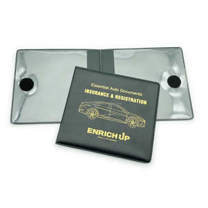 Porte-documents <span class=keywords><strong>de</strong></span> voiture en plastique à 2 plis pour carte <span class=keywords><strong>de</strong></span> véhicule automobile avec attache tactile - Product Image 4